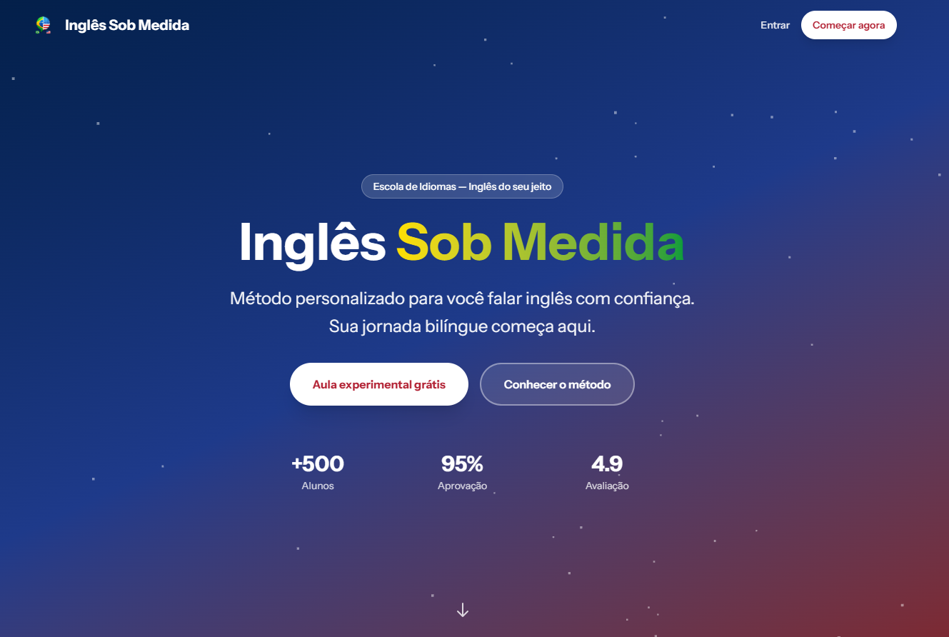 Inglês Sob Medida - Plataforma de Ensino com IA desenvolvida em Laravel Filament pela TI Remoto
